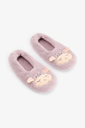 Lila Sleepy Sheep Slogan Desenli Patik