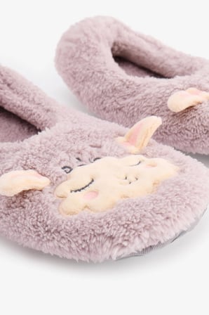 Lila Sleepy Sheep Slogan Desenli Patik