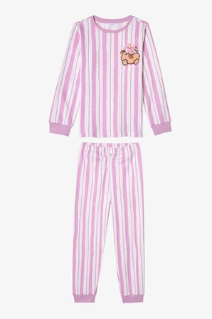 Kız Çocuk Capy Community Pamuklu Uzun Kollu 2'li Pijama Takımı