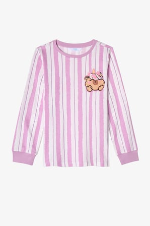 Kız Çocuk Capy Community Pamuklu Uzun Kollu 2'li Pijama Takımı