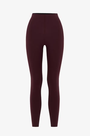 Koyu Bordo Contrast Back Lock Dikiş Detaylı Tayt