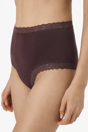 Kahverengi Rahat Pamuklu Yüksek Bel Slip Külot