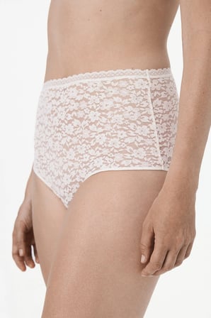 Ekru Easy Dantel Çiçekli Yüksek Bel Slip Külot