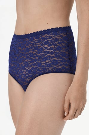 Lacivert Easy Dantel Çiçekli Yüksek Bel Slip Külot