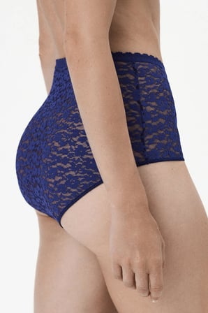 Lacivert Easy Dantel Çiçekli Yüksek Bel Slip Külot