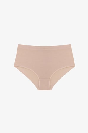 Bej Collagen Yüksek Bel Slip Külot