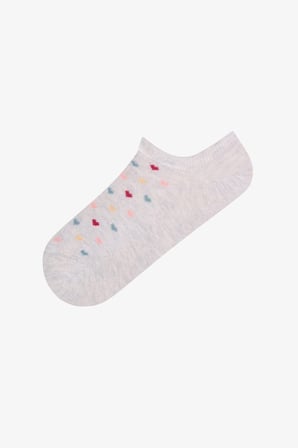 Marsmelov Cross Kalp Jakarlı 3 Çift Sneaker Çorap