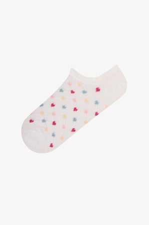 Marsmelov Cross Kalp Jakarlı 3 Çift Sneaker Çorap