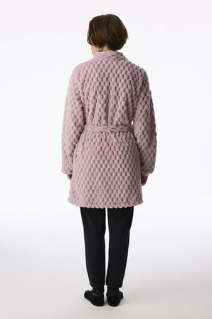 Lila Moody Fluffy Uzun Kollu Sabahlık