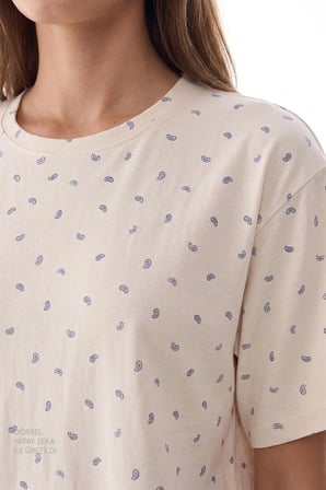 Gardenya Hallie Şal Desenli Kısa Kollu Pantolon Pijama Takımı