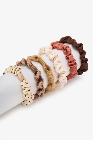 Kahverengi Elastic 6'lı Toka Seti