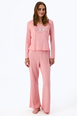 Pembe Dusty Rose Pointel Pijama Altı
