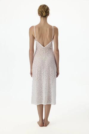 Kırık Beyaz Bridal Delicate Dantelli Gecelik