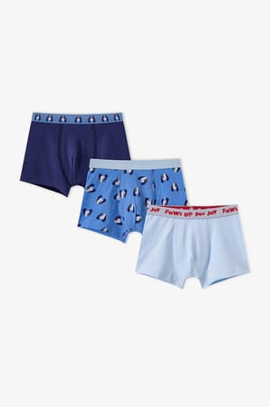 Erkek Çocuk Mavi Paws For Joy Pamuklu 3'lü Boxer