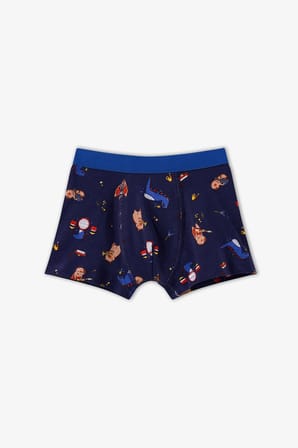 Erkek Çocuk Mavi Music Lovers Çizgili Pamuklu 3'lü Boxer
