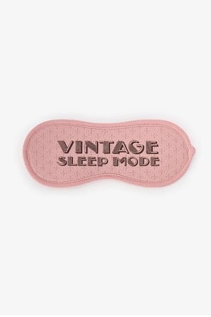 Pembe Sleep Mode Slogan Desenli Uyku Gözlüğü