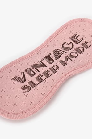 Pembe Sleep Mode Slogan Desenli Uyku Gözlüğü