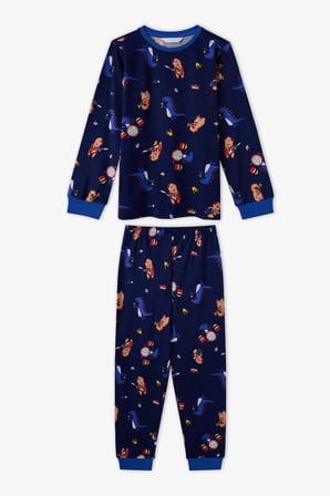 Erkek Çocuk Mavi Capy-Jam Session Pamuklu Uzun Kollu 2'li Pijama Takımı