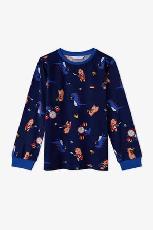 Erkek Çocuk Mavi Capy-Jam Session Pamuklu Uzun Kollu 2'li Pijama Takımı