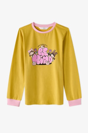 Kız Çocuk Kindly Friends Pamuklu Uzun Kollu 2'li Pijama Takımı