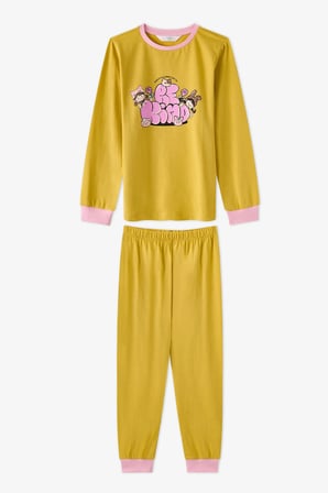 Kız Çocuk Kindly Friends Pamuklu Uzun Kollu 2'li Pijama Takımı