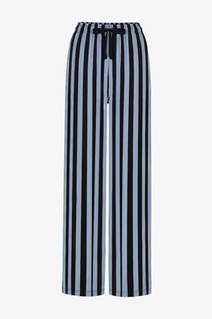Erkek Steel Blue Çizgili Pantolon Uzun Kollu Pijama Takımı