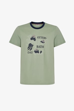 Erkek Otter Bath Pantolon Kısa Kollu Pijama Takımı