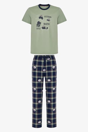 Erkek Otter Bath Pantolon Kısa Kollu Pijama Takımı
