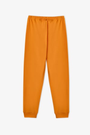 Kız Çocuk Turuncu Don't Worry Pamuklu Uzun Kollu 2'li Pijama Takımı