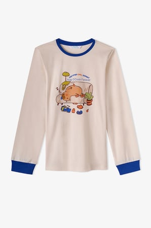 Erkek Çocuk Saks Nap Time Pamuklu Uzun Kollu 2'li Pijama Takımı