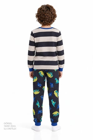 Erkek Çocuk Roarsome Pamuklu Uzun Kollu Pijama Takımı