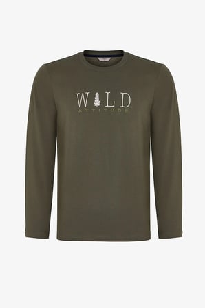 Erkek Wild Attitude Ekoseli Pantolon Uzun Kollu Pijama Takımı