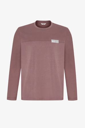 Erkek Kahverengi Doğal Uzun Kollu Jogger Pijama Takımı