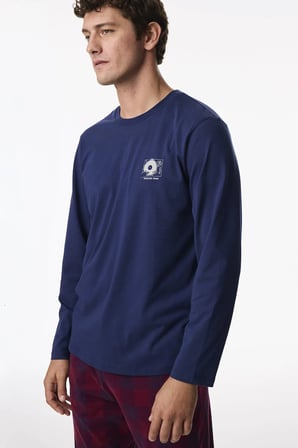 Erkek Echo Block Ekoseli Pantolon Uzun Kollu Pijama Takımı