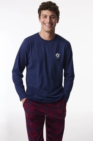 Erkek Echo Block Ekoseli Pantolon Uzun Kollu Pijama Takımı