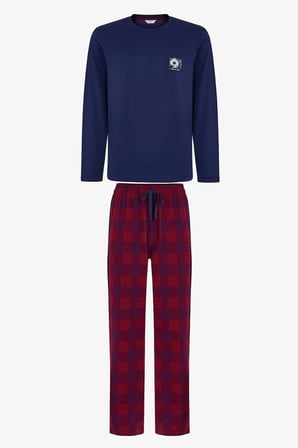 Erkek Echo Block Ekoseli Pantolon Uzun Kollu Pijama Takımı