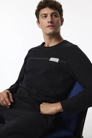 Erkek Siyah Composure Uzun Kollu Jogger Pijama Takımı