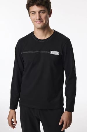 Erkek Siyah Composure Uzun Kollu Jogger Pijama Takımı