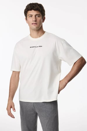 Erkek Modern Stone Oversize Pantolon Kısa Kollu Pijama Takımı