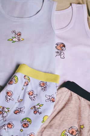 Erkek Çocuk Mavi Capybaras Space Pamuklu 2'li Atlet