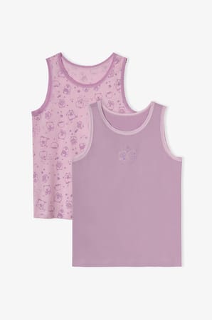 Kız Çocuk Pembe Cute Party Pamuklu 2'li Atlet
