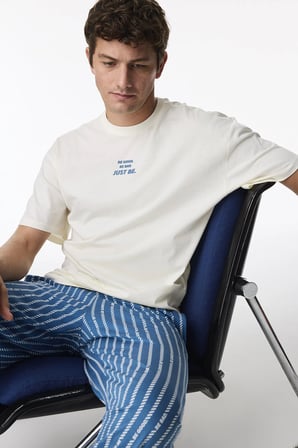 Erkek Refined Çizgili Oversize Pantolon Kısa Kollu Pijama Takımı