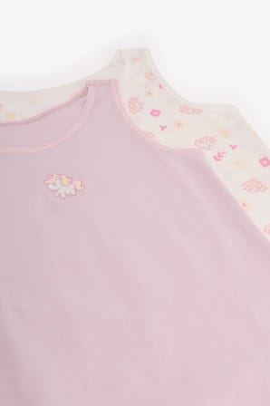 Kız Çocuk Kawaii Unicorn Pamuklu 2'li Atlet