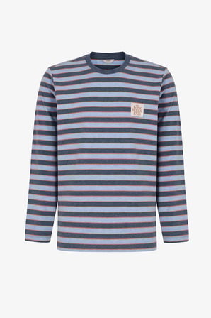 Erkek Blue Weekend Çizgili Uzun Kollu Jogger Pijama Takımı