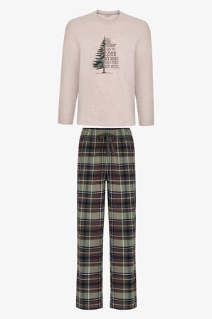 Erkek Pine Forest Ekoseli Pantolon Uzun Kollu Pijama Takımı