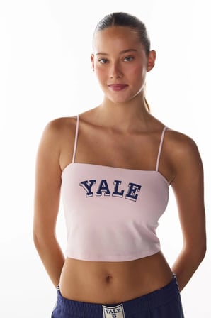 Pembe Harvard Crop Atlet