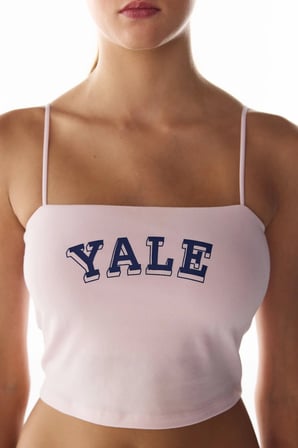 Pembe Harvard Crop Atlet