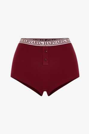 Bordo Yüksek Bel Boyshort Külot