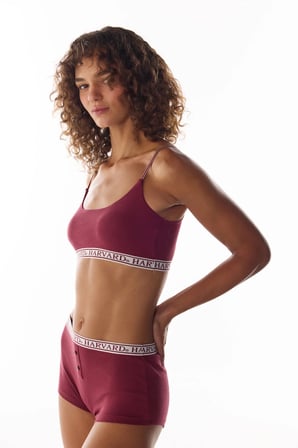 Bordo Harvard Çıkarılabilir Pedli Bra Bralet