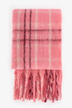 Pembe Clara Çizgili Atkı